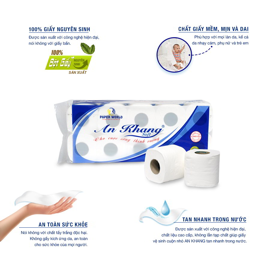 Lợi ích khi sử dụng Giấy vệ sinh cuộn nhỏ An Khang Soft10